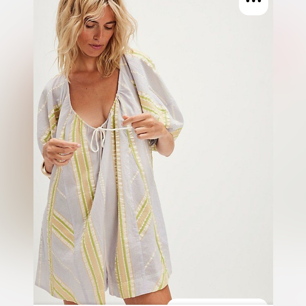 Free People Bop Around Romper Lavender Combo Seaside XS NWT
